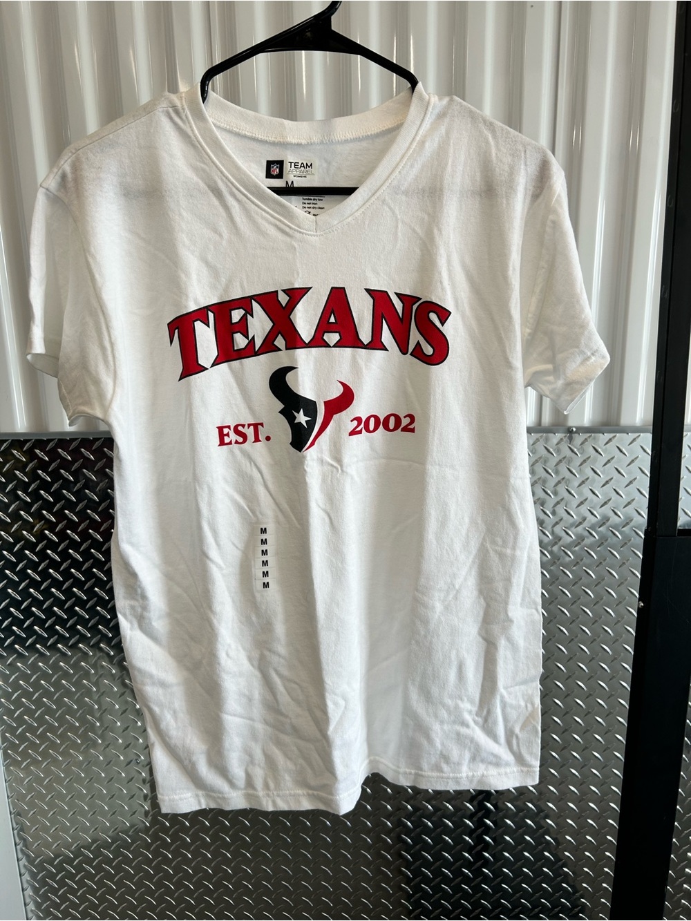 Texans White Graphic V-Neck Tee - Team Logo